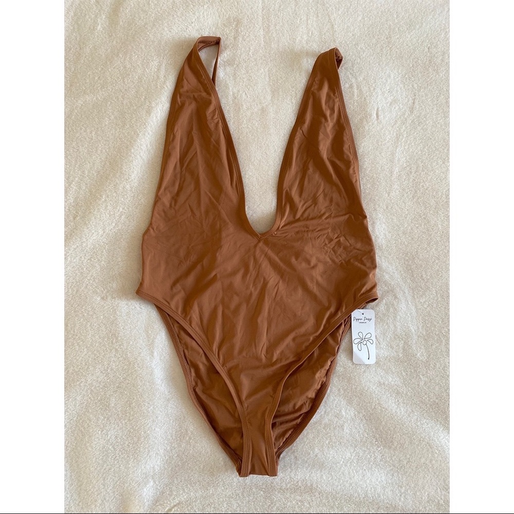 Dippin Daisy’s swimsuit one piece, plunge neckline, made in USA